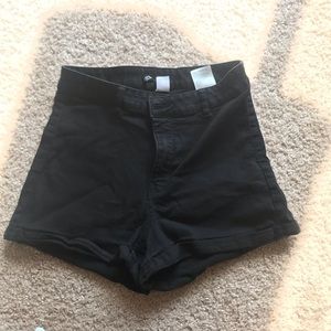 Black high waisted h&m shorts size 10